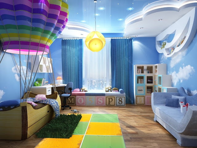 modern children's bedroom ceiling design ideas