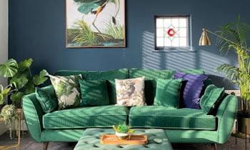 Blue and Green Color Scheme Living Room