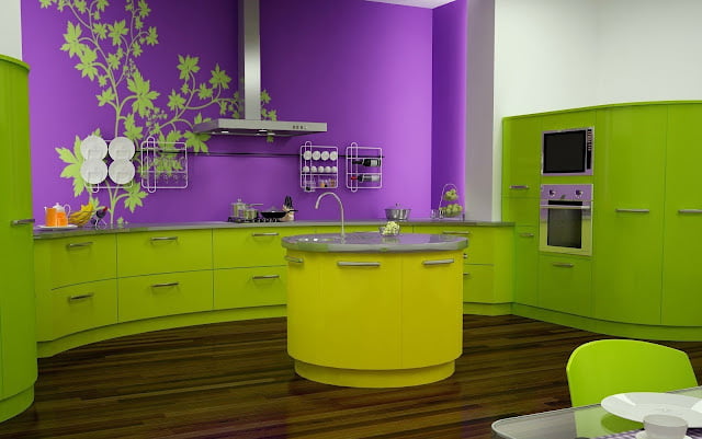 light purple kitchen walls