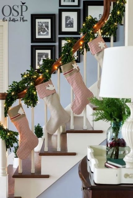 christmas decor for stair railings