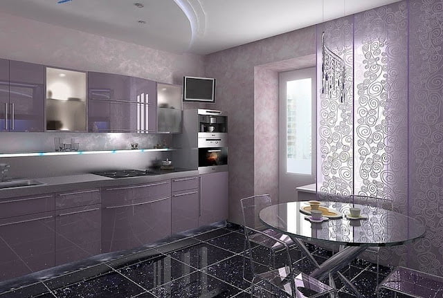 purple and gray kitchen ideas