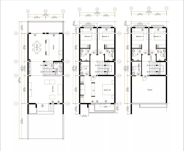 6x12 Meter 5 Bedroom House Plan