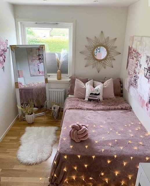 design bilik tidur remaja perempuan simple