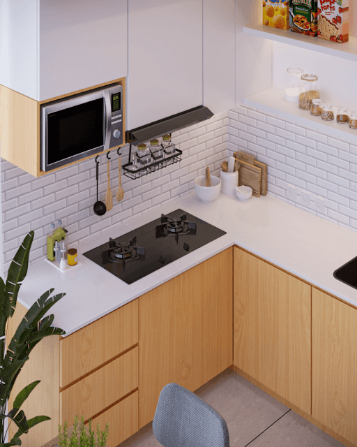 limited space small l shaped kitchen design