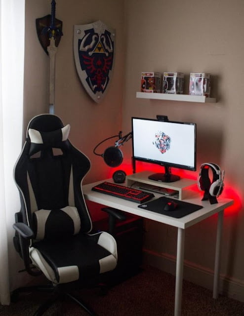 beautiful minimalist gaming computer desk ideas