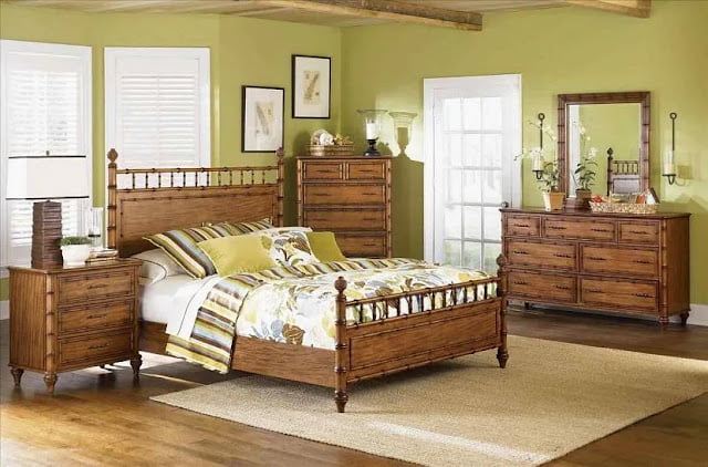 Eco-style bedroom with luxury bamboo furniture Eco-style bedroom with luxury bamboo furniture
