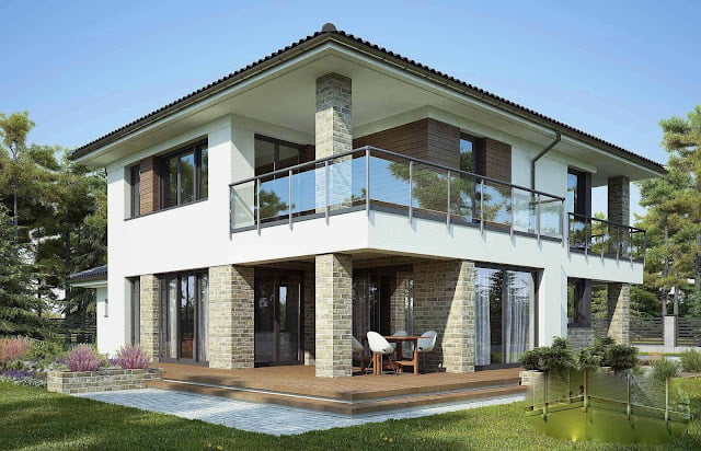 two story house plans with balconies