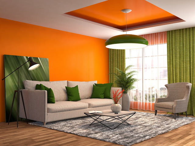 orange and grey living room ideas