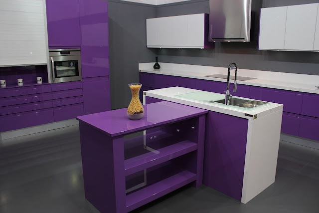purple and gray kitchen ideas