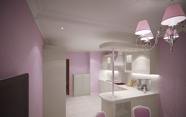 light purple kitchen walls