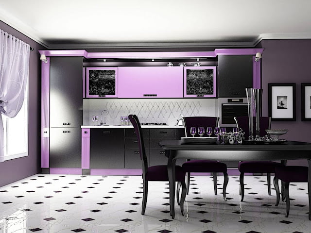 purple and gray kitchen ideas