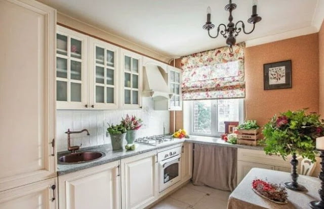 Provence style curtains for the kitchen Provence style curtains for the kitchen