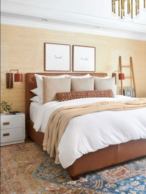 brown two colour combination for bedroom walls