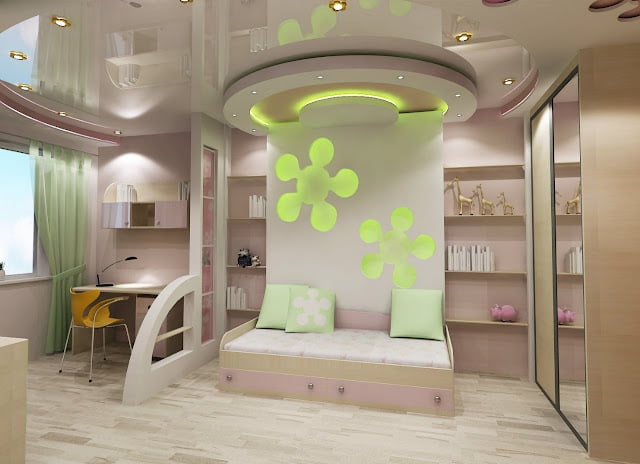 modern children's bedroom ceiling design ideas