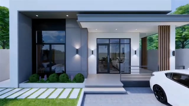 gambar ide desain rumah 7m x 11m 3 kamar