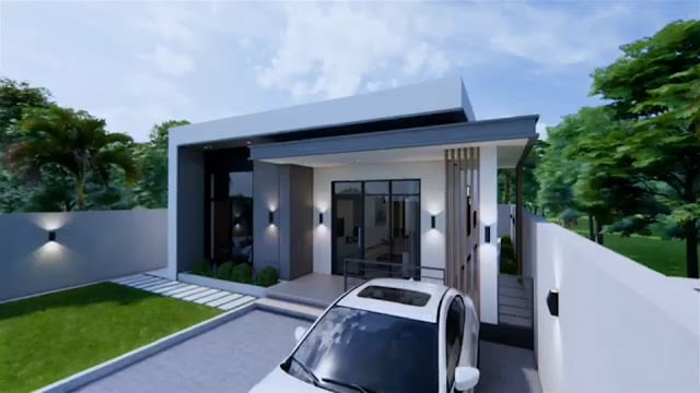 gambar ide desain rumah 7m x 11m 3 kamar