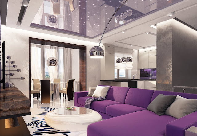 purple and gray living room ideas