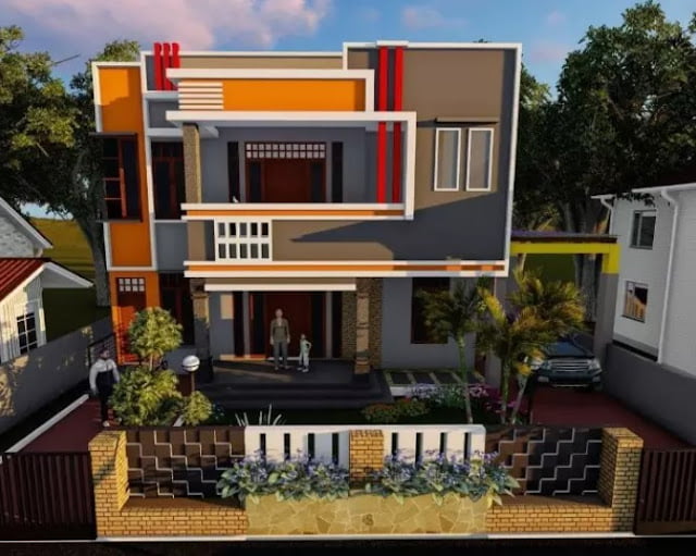simple 2nd floor house front design