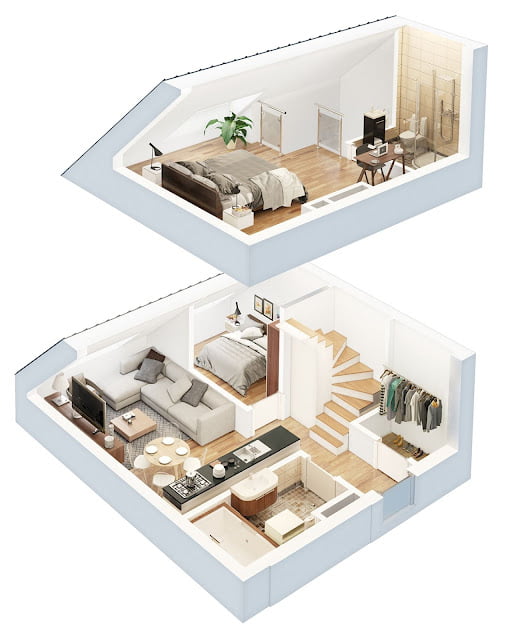 small house with loft bedroom plans