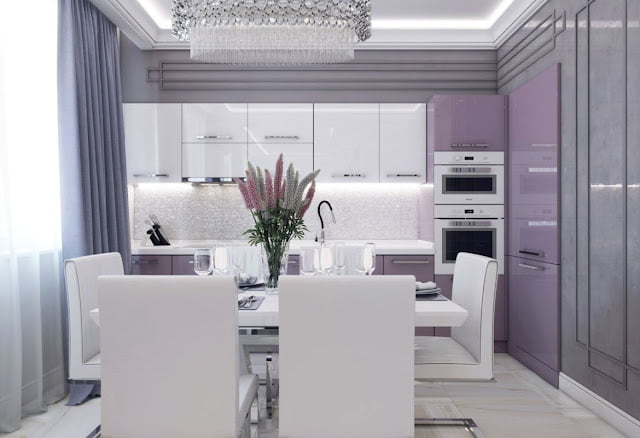 purple and gray kitchen ideas