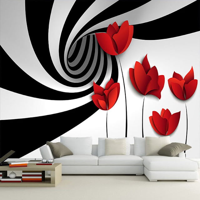 red black and white living room decorating ideas
