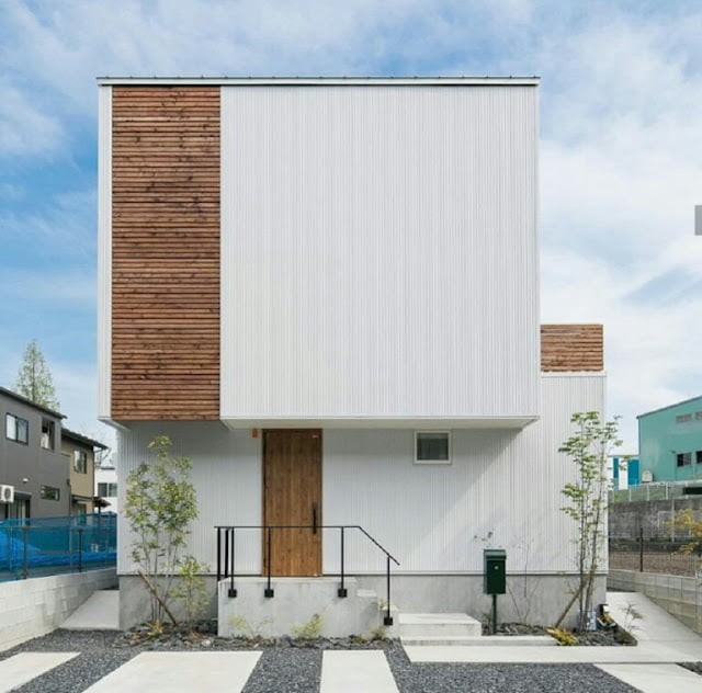 House Facade with Wooden Accents