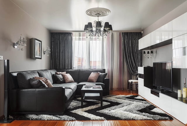 black and gray living room ideas