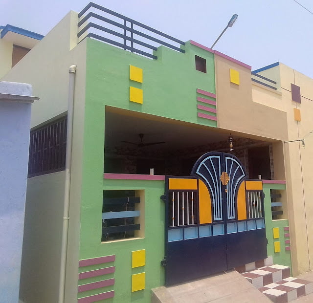 indian house colour combination outside