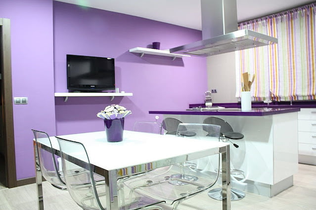 light purple kitchen walls
