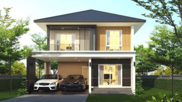 low budget simple two storey house design