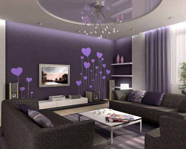 purple and gray living room ideas