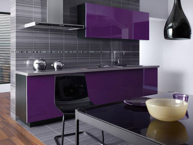 purple and gray kitchen ideas