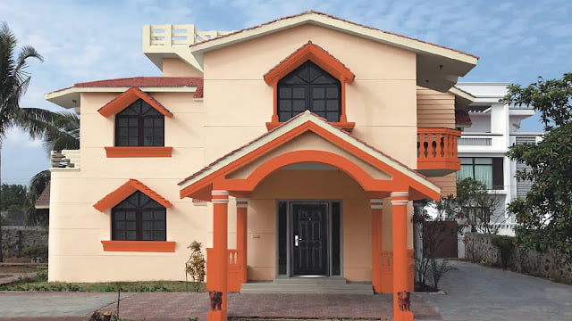 indian house colour combination outside