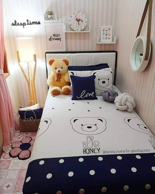 design bilik tidur remaja perempuan simple