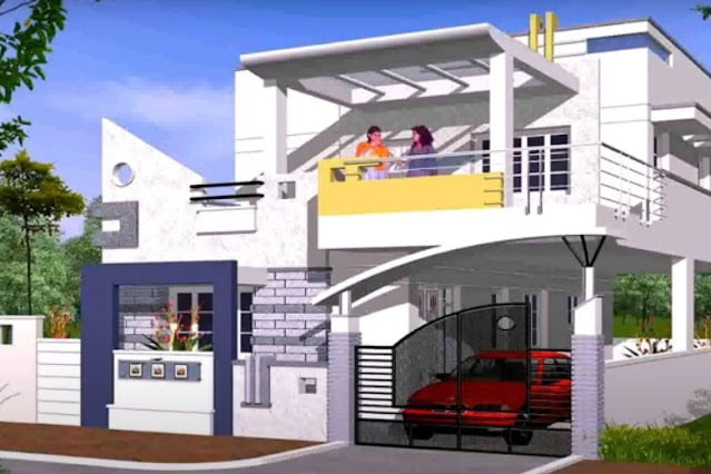 middle class indian house front porch design