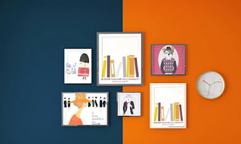 Blue and Orange Color Scheme for Living Room
