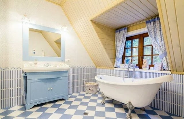Provence style curtains for the bathroom Provence style curtains for the bathroom