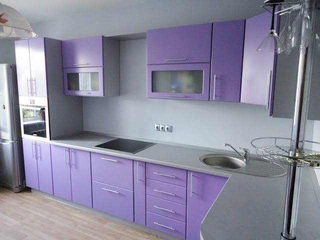 purple and gray kitchen ideas