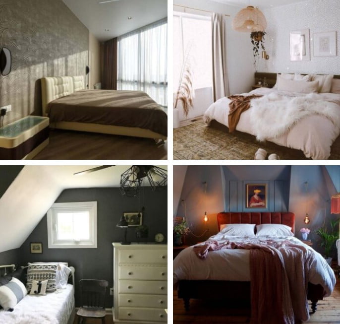 retro vintage aesthetic bedroom decor