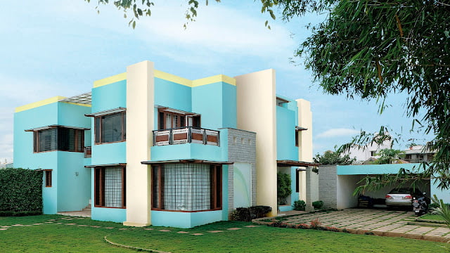 indian house colour combination outside