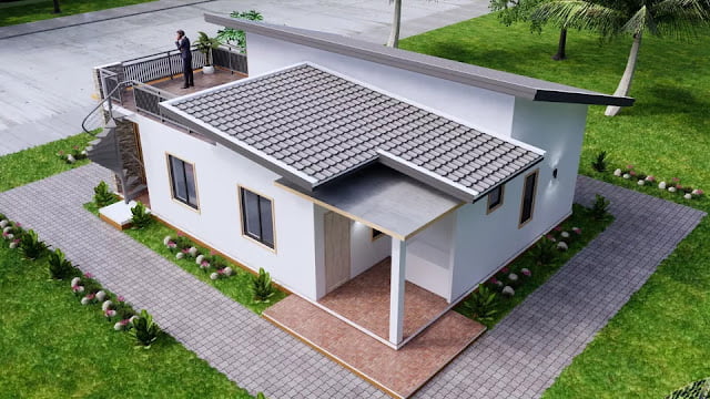desain rumah kecil 8x11 meter 3 kamar tidur 2 kamar mandi lengkap dengan denah
