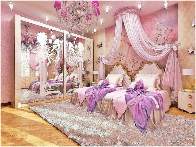 bilik tidur mewah untuk anak perempuan