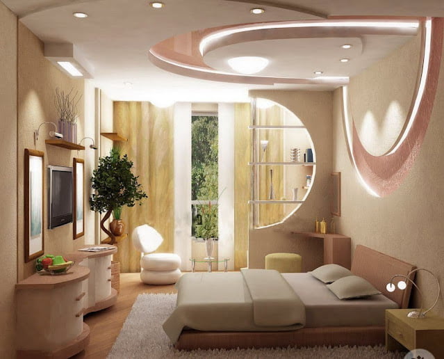 unique modern small bedroom ceiling design