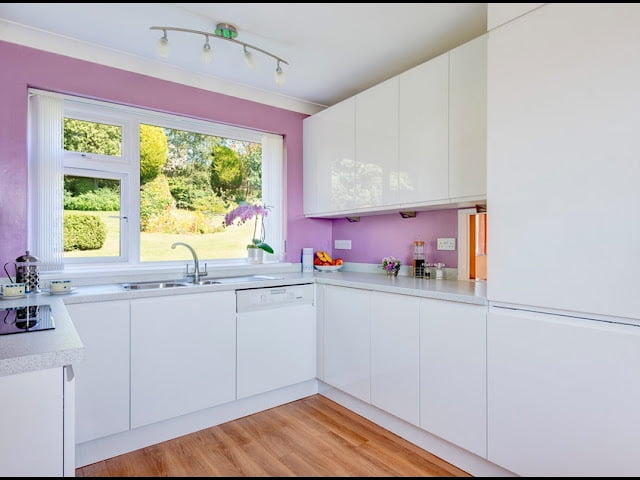 light purple kitchen walls