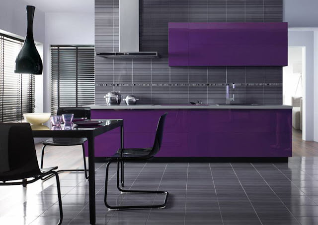 purple and gray kitchen ideas