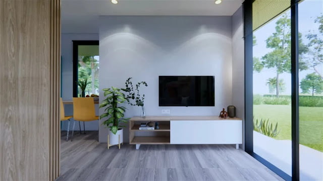 Denah Rumah Modern 4,5 x 7m
