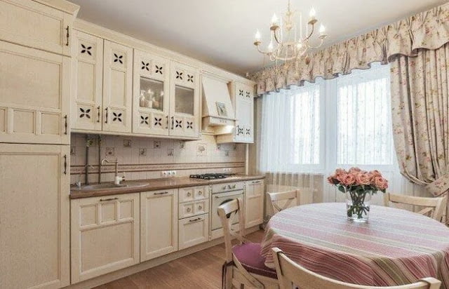 Provence style curtains for the kitchen Provence style curtains for the kitchen