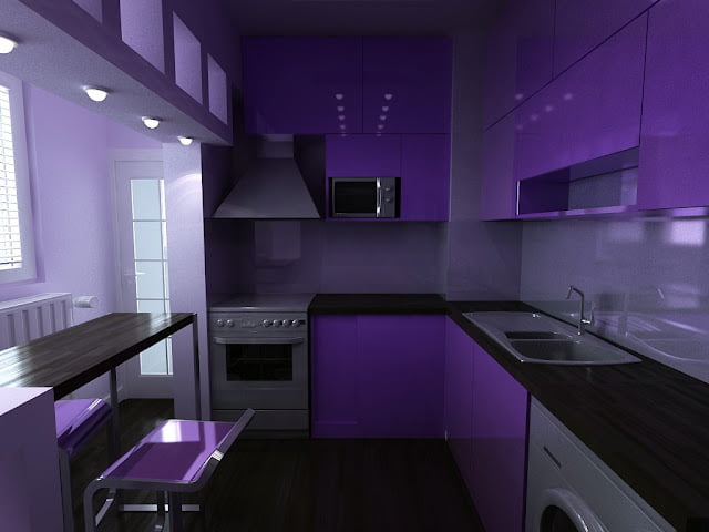 purple and gray kitchen ideas