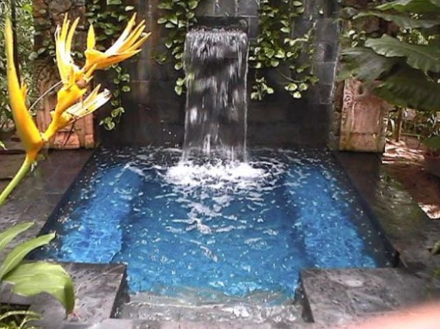 small house design with swimming pool