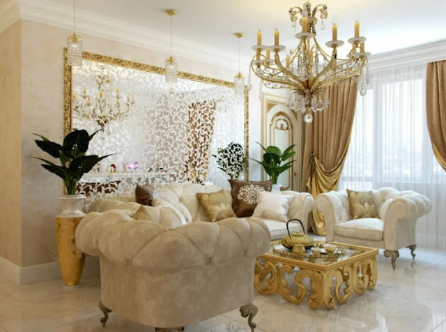 gold paint colors for living room